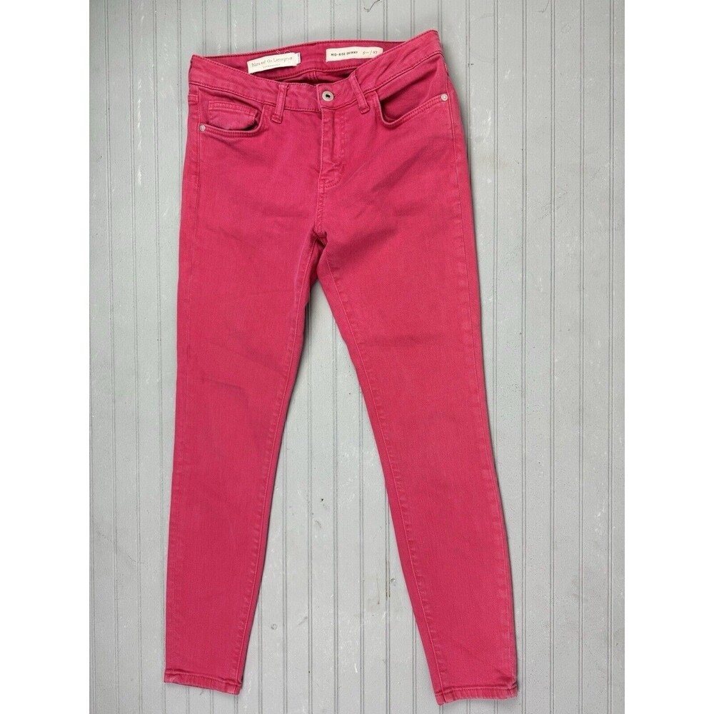 Pilcro & The Letterpress Size 27 Womens Jeans Mid Rise Skinny Stretch Dark Pink